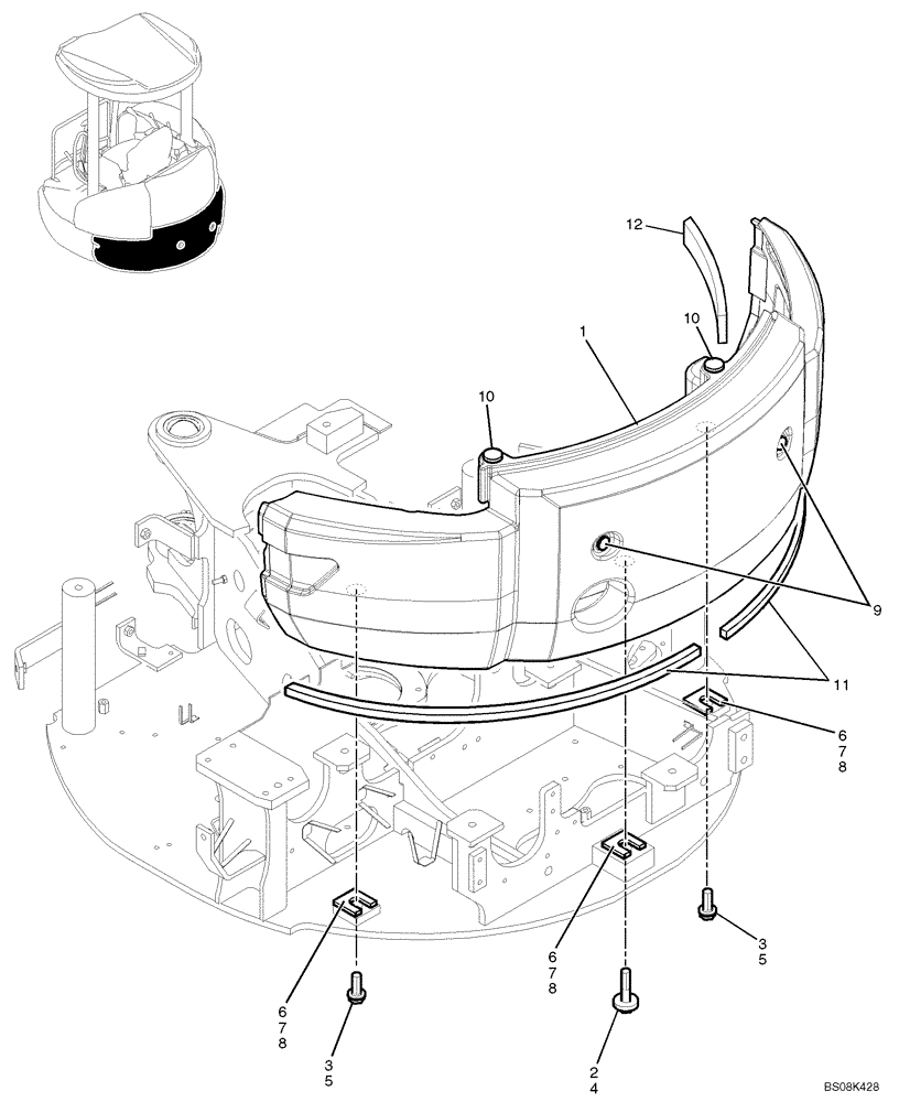 Схема запчастей Case CX27B BTW - (01-003) - COUNTERWEIGHT INSTAL (PV60C00010F1) (39) - FRAMES AND BALLASTING