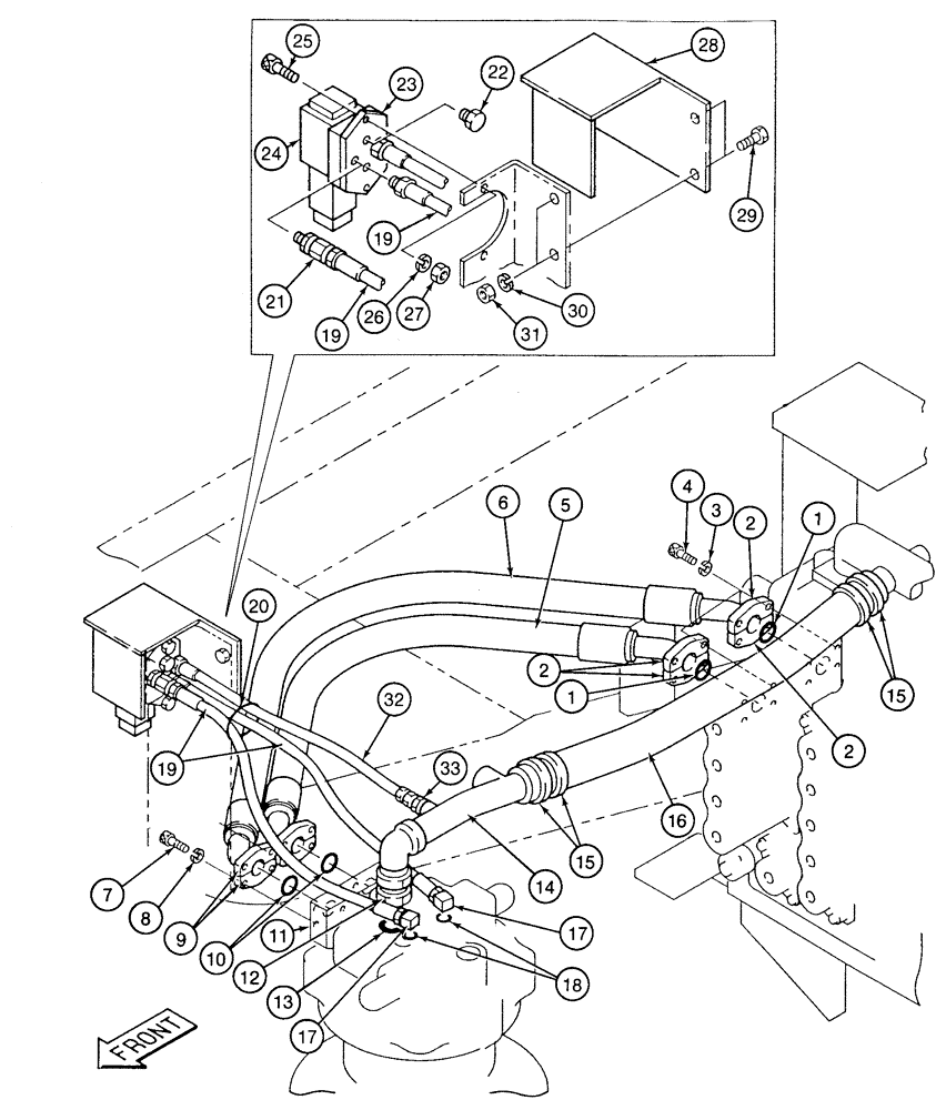 Схема запчастей Case 9050 - (8-54) - SWING MOTOR HYDRAULIC CIRCUIT (08) - HYDRAULICS