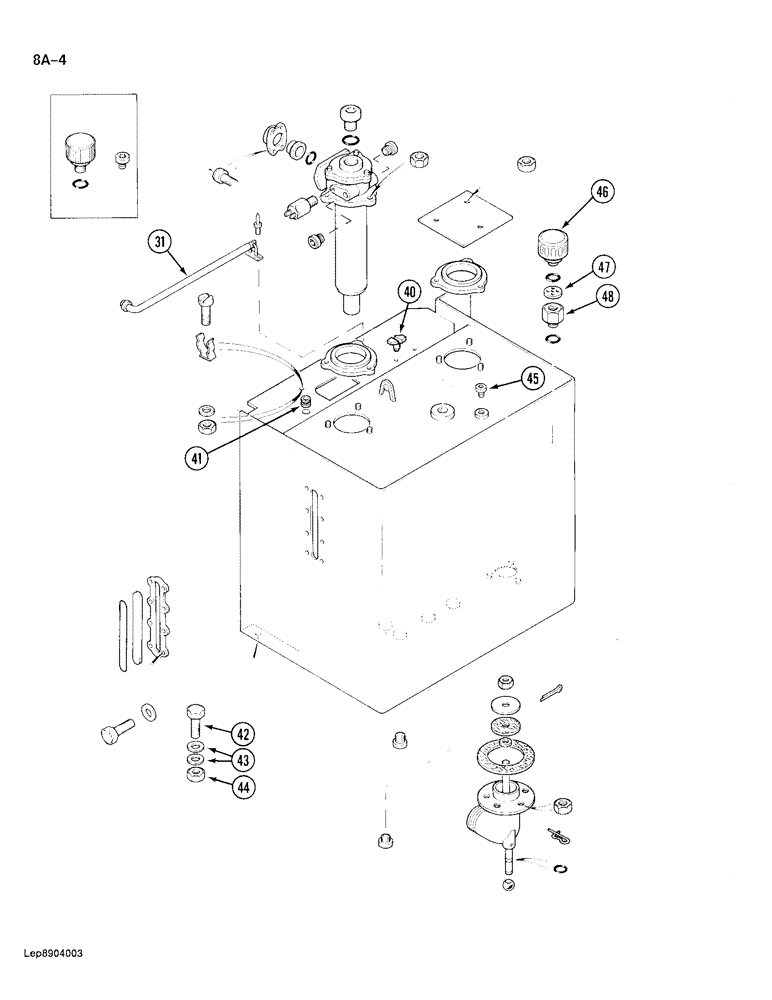 Схема запчастей Case 688 - (8A-4) - HYDRAULIC RESERVOIR, CONTD (08) - HYDRAULICS