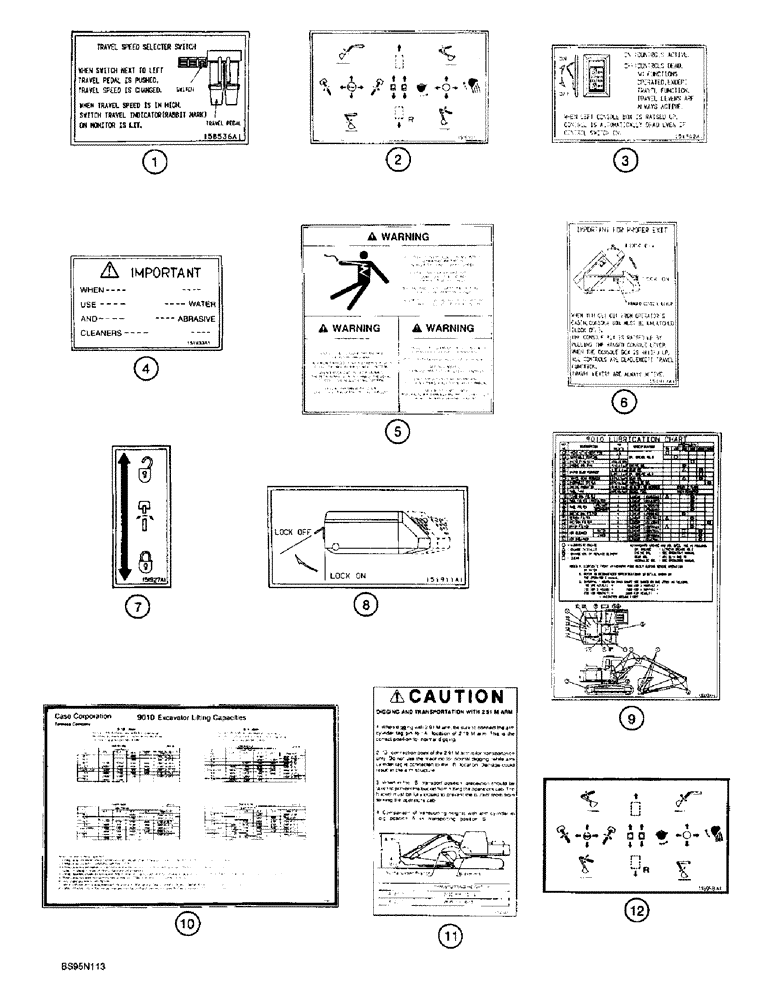 Схема запчастей Case 9010 - (9-74) - DECALS - FRENCH LANGUAGE, OPERATORS COMPARTMENT (09) - CHASSIS