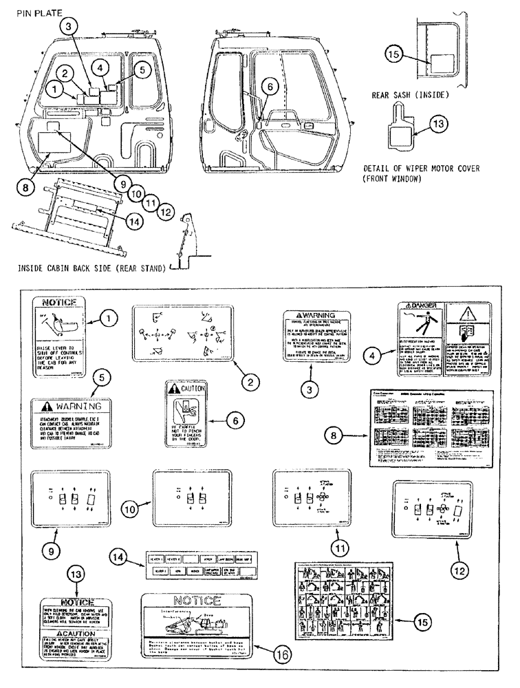 Схема запчастей Case 9050B - (9-148) - DECALS, FRENCH LANGUAGE, OPERATORS COMPARTMENT (09) - CHASSIS/ATTACHMENTS