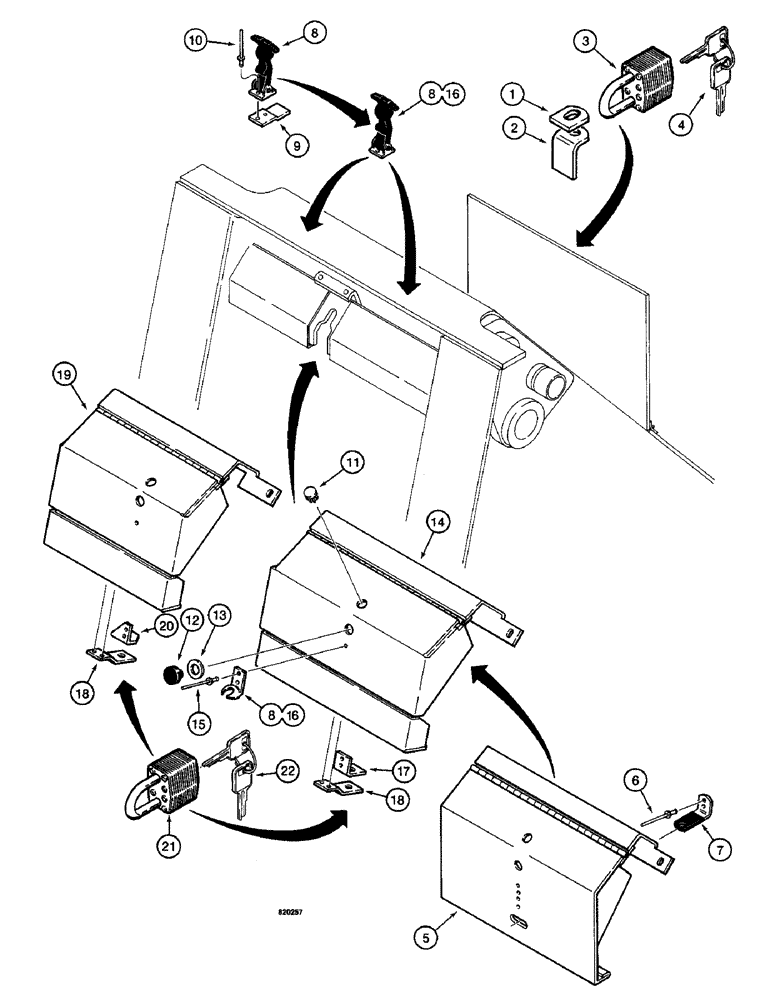 Схема запчастей Case W14 - (576) - FRONT FRAME LOCK UP PARTS (09) - CHASSIS/ATTACHMENTS