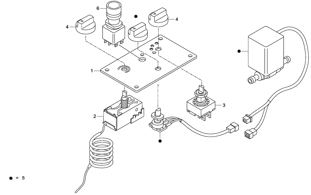 Схема запчастей Case 340 - (58A00000560[001]) - HEATER AND AIR CONDITIONING CONTROL (87371221) (50) - CAB CLIMATE CONTROL