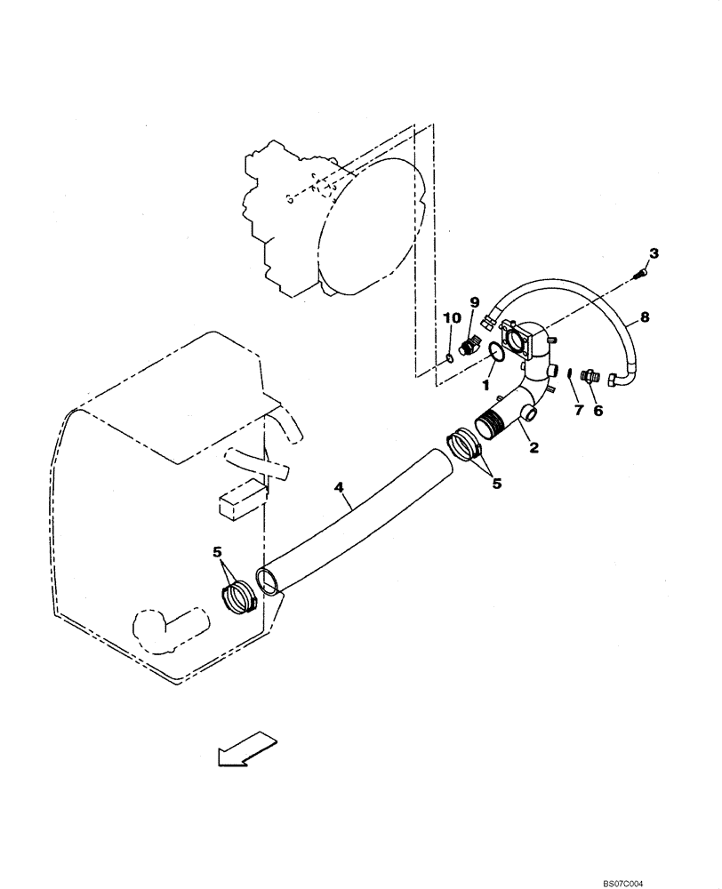 Схема запчастей Case CX210BNLC - (08-05) - HYDRAULICS - PUMP SUCTION LINE (08) - HYDRAULICS