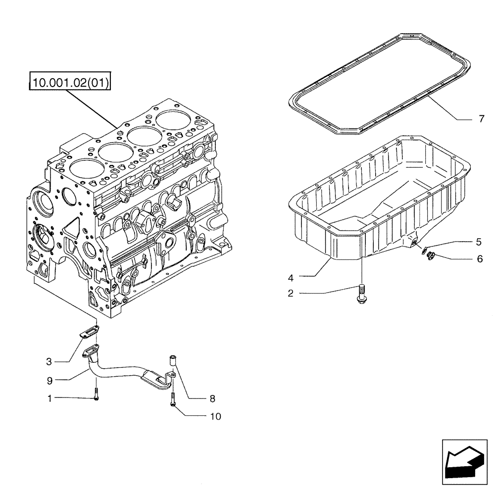 Схема запчастей Case 580SM - (10.102.01) - OIL PUMP, PAN (10) - ENGINE