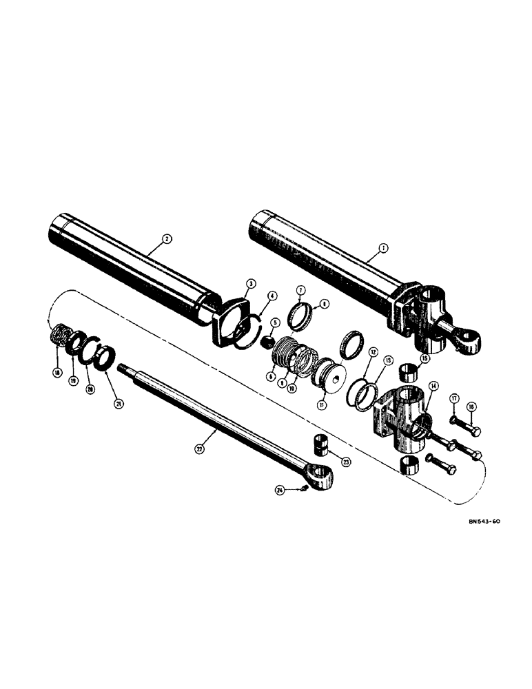 Схема запчастей Case 420B - (176[1]) - D25025 HYDRAULIC SWING CYLINDERS (07) - HYDRAULIC SYSTEM