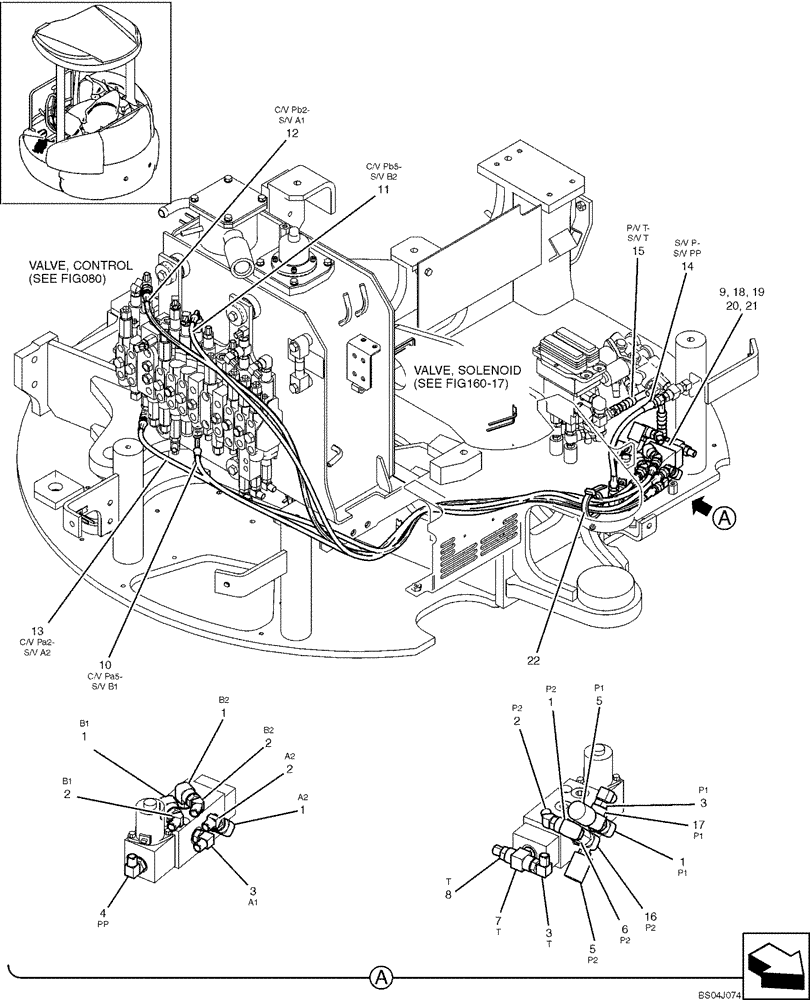 Схема запчастей Case CX36B - (163-17[1]) - CONTROL LINES, VALVE (35) - HYDRAULIC SYSTEMS