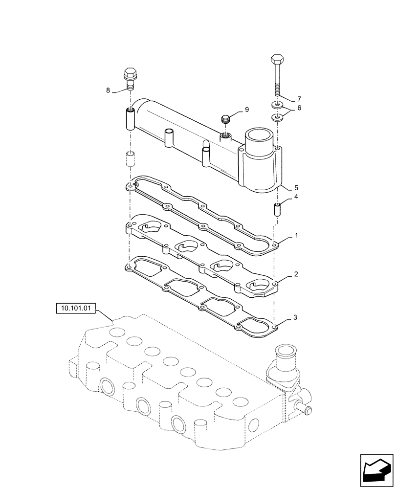 Схема запчастей Case SR175 - (10.254.AM) - INTAKE MANIFOLD (10) - ENGINE