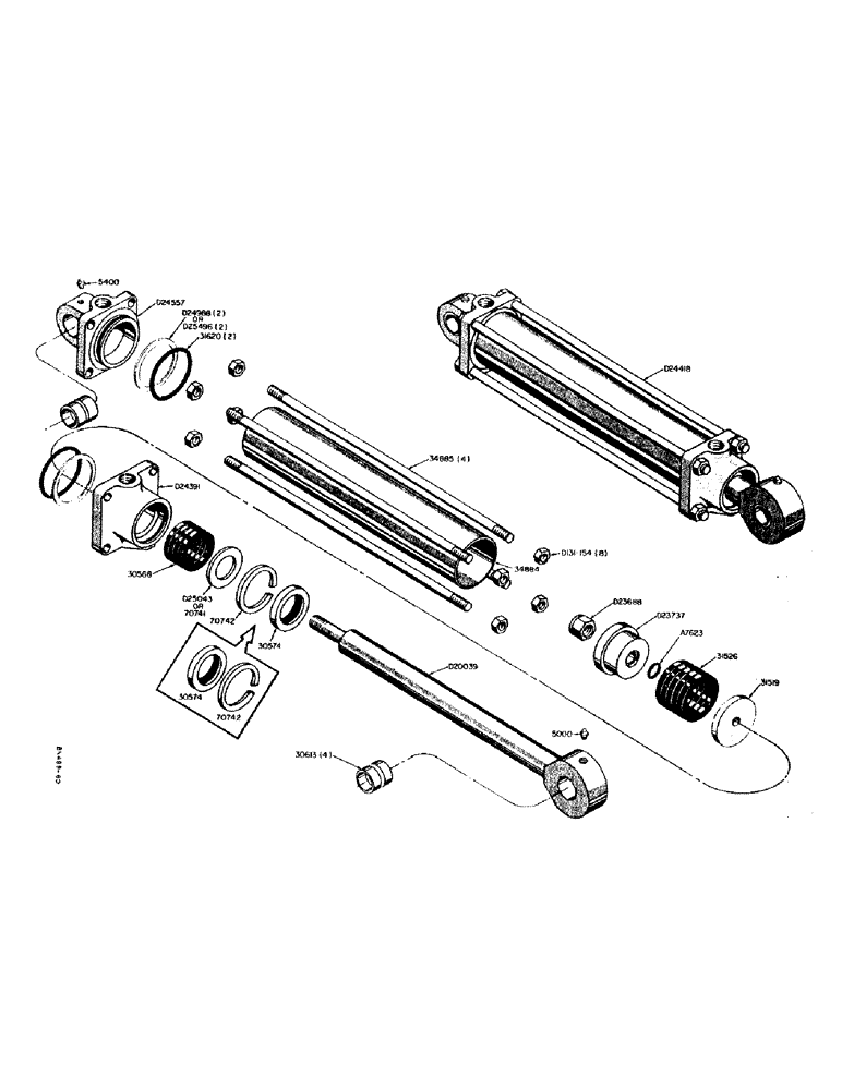 Схема запчастей Case 310 - (48) - D24418 HYDRAULIC BOOM CYLINDER (OPTIONAL - 4" DIA.) 