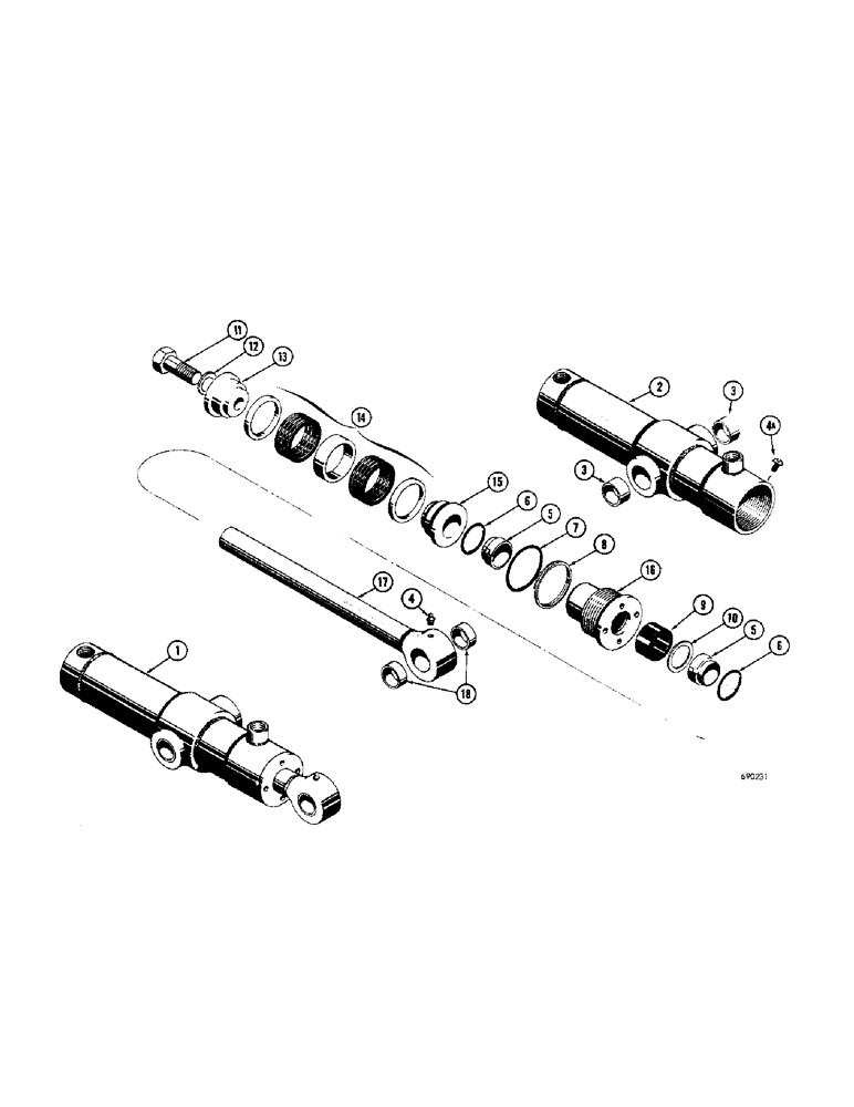 Схема запчастей Case 310G - (240[1]) - D31185 RIPPER CYLINDER USES SPLIT SNAP IN OUTER ROD WIPER (07) - HYDRAULIC SYSTEM