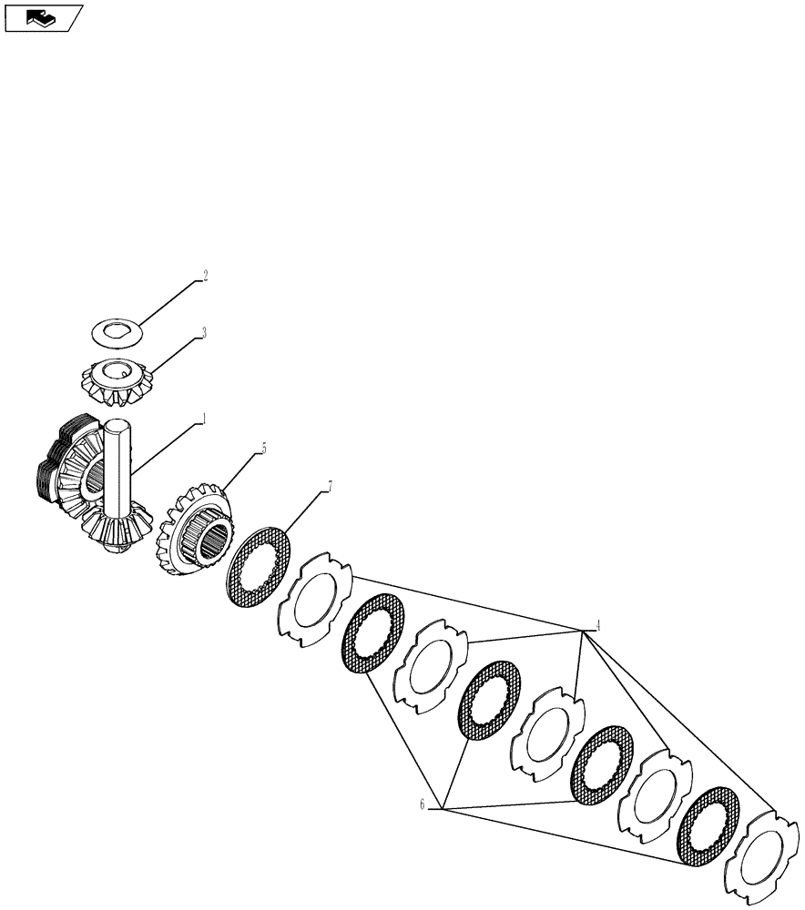 Схема запчастей Case 580SN WT - (25.102.04[02]) - AXLE, FRONT DRIVE - DIFFERENTIAL HD ACP LS (580SN WT) (25) - FRONT AXLE SYSTEM