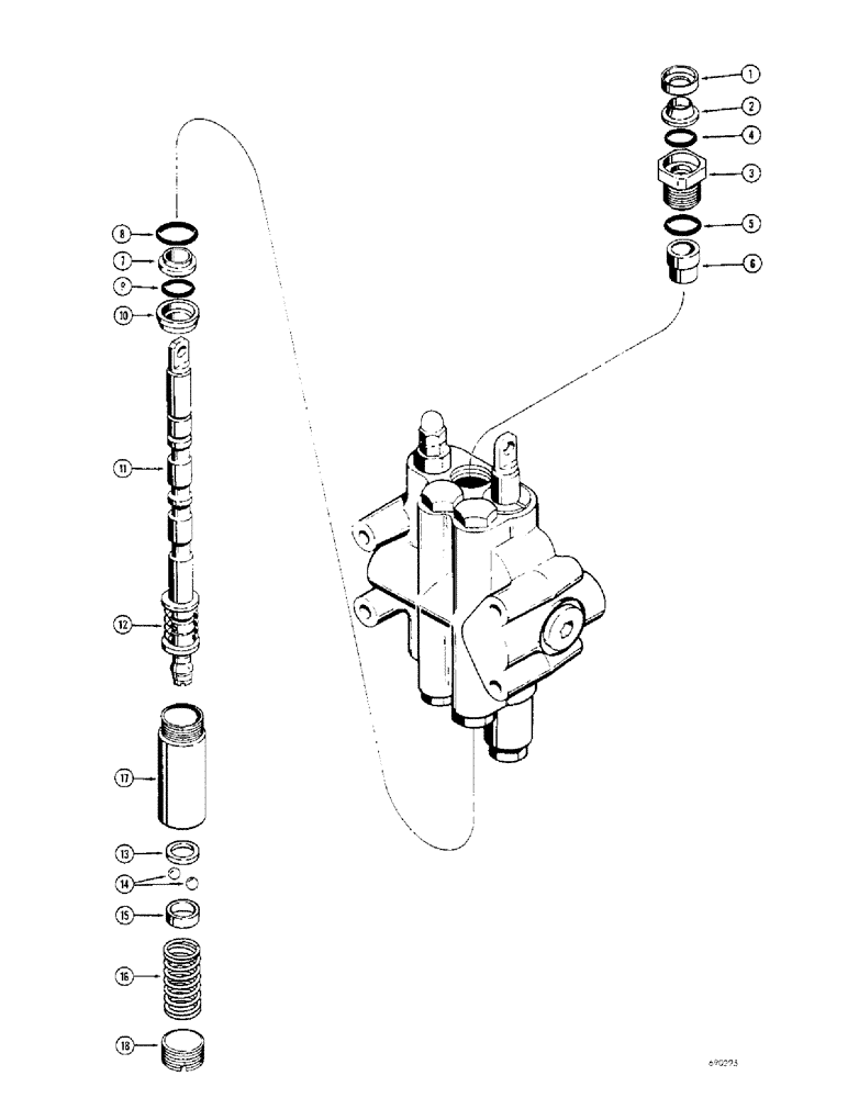 Схема запчастей Case 350 - (348) - D46024 FOUR POSITION SPOOL (07) - HYDRAULIC SYSTEM