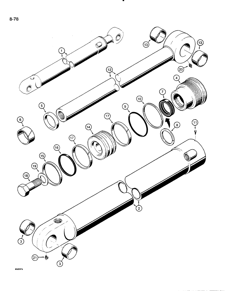 Схема запчастей Case 35C WL - (8-78) - G109166 BUCKET CYLINDER, SPECIAL FEATURE (08) - HYDRAULICS