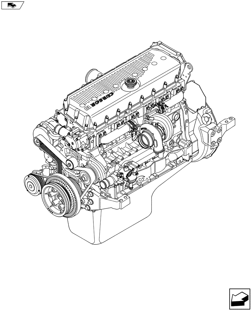 Схема запчастей Case F3AE0684K E910 - (10.001.01) - ENGINE - MY11 8120 (10) - ENGINE