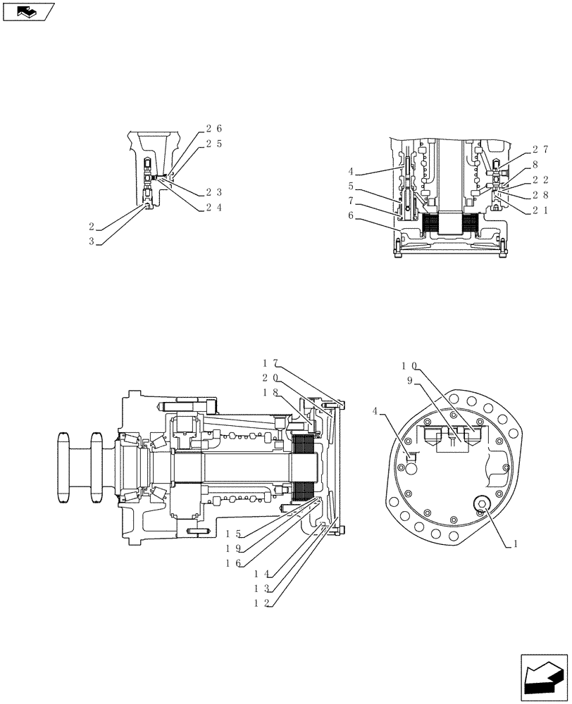 Схема запчастей Case SR175 - (29.353.AD[09]) - MOTOR, REXROTH DRIVE MOTOR 2SPD (SR175,SV185) (29) - HYDROSTATIC DRIVE