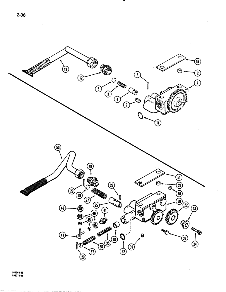 Схема запчастей Case 1455B - (2-36) - ENGINE OIL PUMP, 504BDT DIESEL ENGINE, PRIOR TO ENGINE SN 10335337 (02) - ENGINE