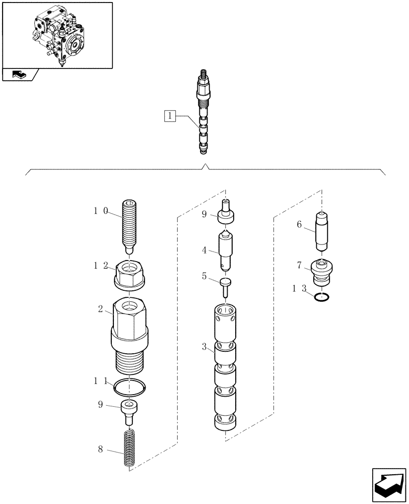 Схема запчастей Case 321E - (1.82.3/02[11]) - SWITCH VALVE (07) - HYDRAULIC SYSTEMS