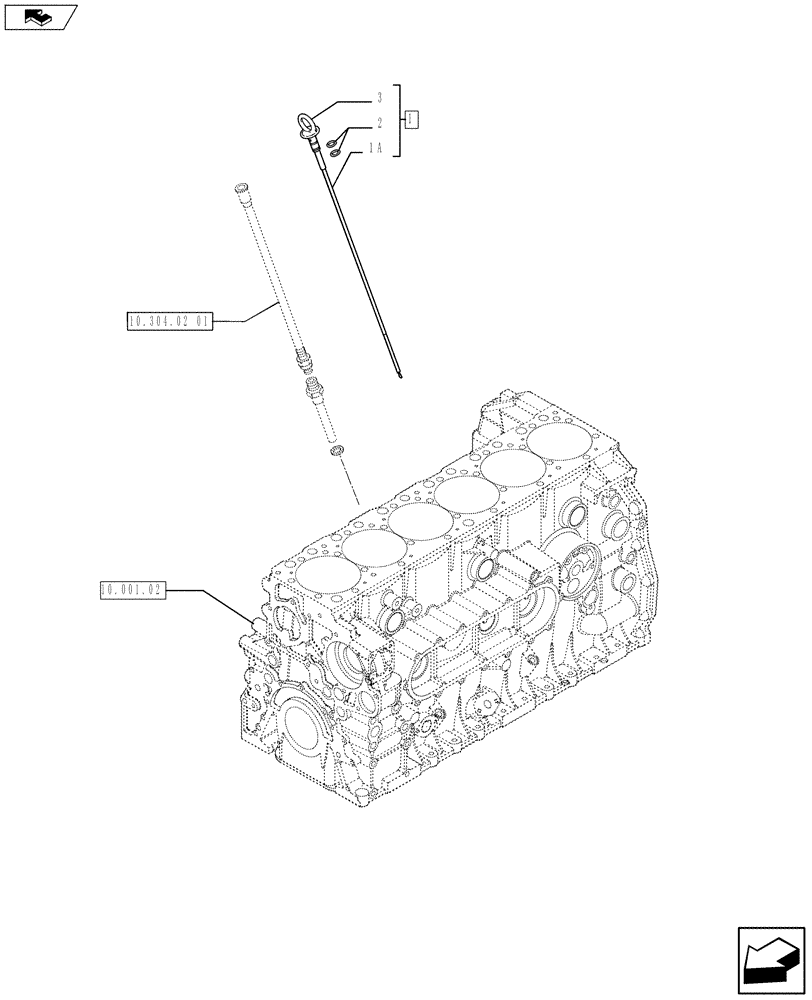 Схема запчастей Case F2CFE614E A004 - (10.304.02 02) - OIL DIPSTICK (5801372366) (10) - ENGINE