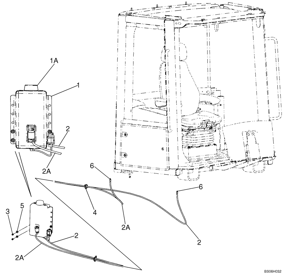 Схема запчастей Case 721E - (04-24) - WINDSHIELD WASHER MOUNTING (04) - ELECTRICAL SYSTEMS