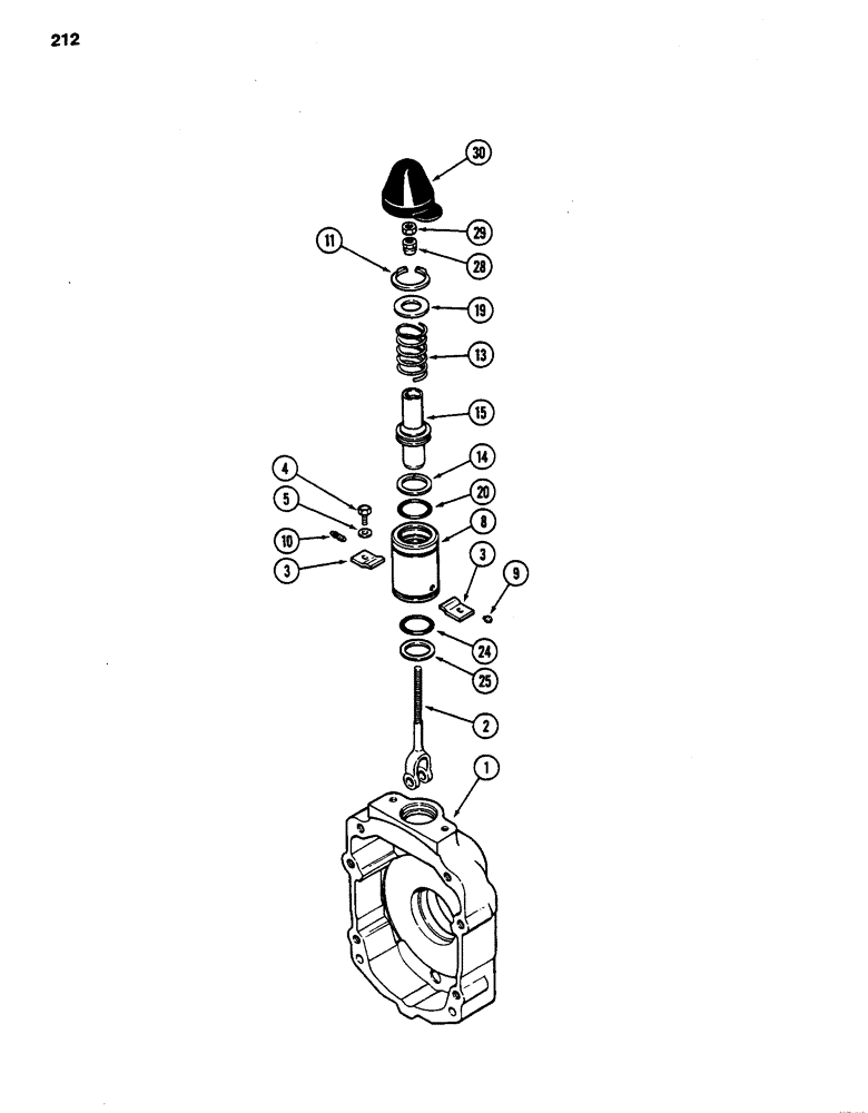 Схема запчастей Case 480D - (212) - TRANSAXLE DIFFERENTIAL BRAKE ACTUATOR, TRANSMISSION S/N 16270319 AND AFTER (33) - BRAKES & CONTROLS