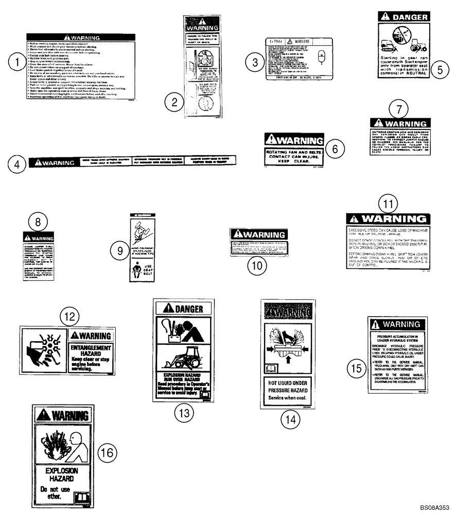 Схема запчастей Case 586G - (09-36) - DECALS - LATIN AMERICAN SPANISH (09) - CHASSIS