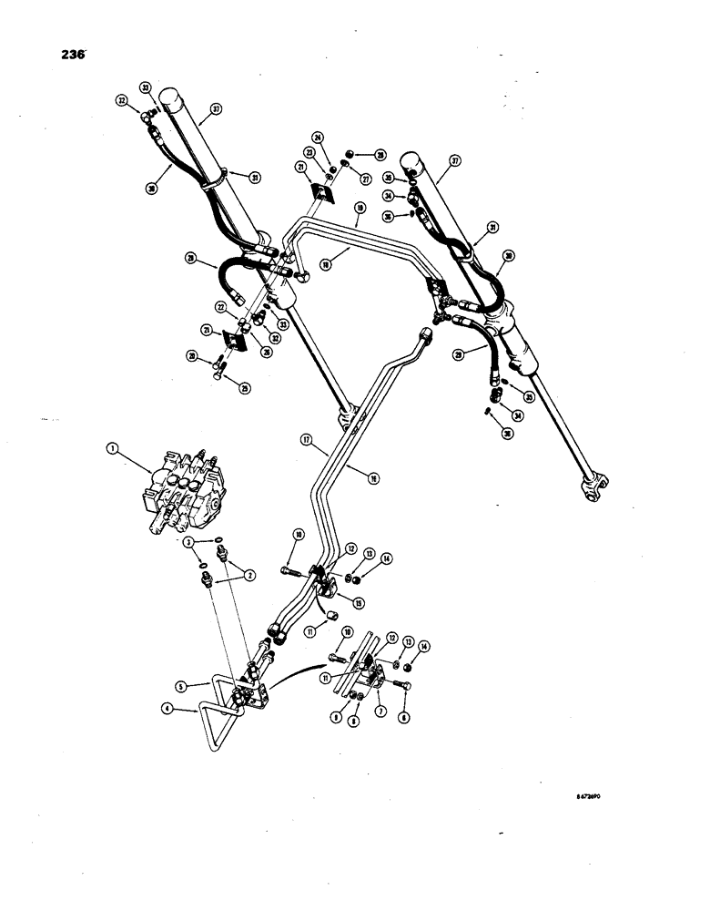 Схема запчастей Case 850 - (236) - DOZER LIFT HYDRAULICS (07) - HYDRAULIC SYSTEM