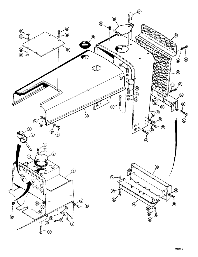 Схема запчастей Case 350 - (410) - HOOD, SHROUD, COWL AND DASH (05) - UPPERSTRUCTURE CHASSIS