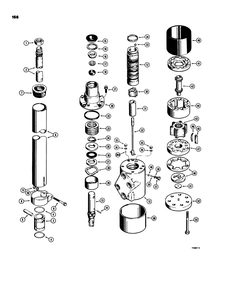 Схема запчастей Case 580C - (156) - STEERING VALVE AND COLUMN (05) - STEERING