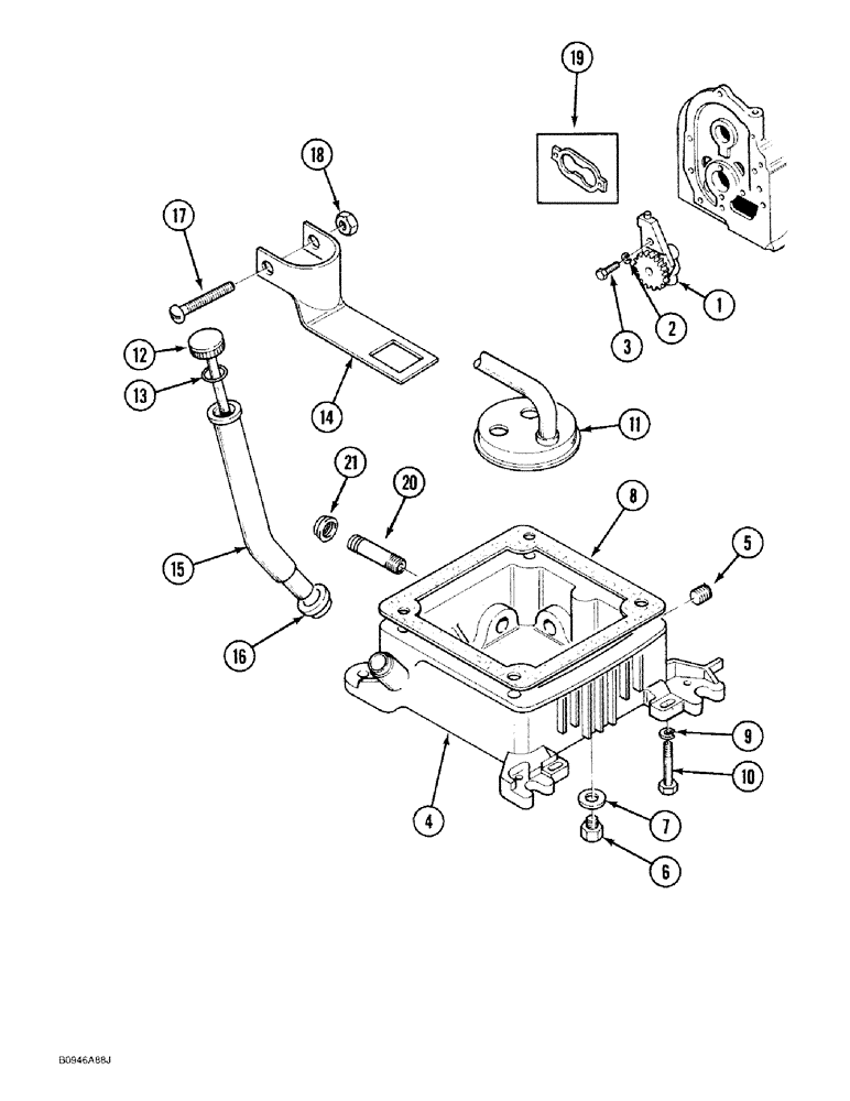 Схема запчастей Case 1818 - (2-48) - OIL PUMP AND PAN, GASOLINE MODELS (02) - ENGINE