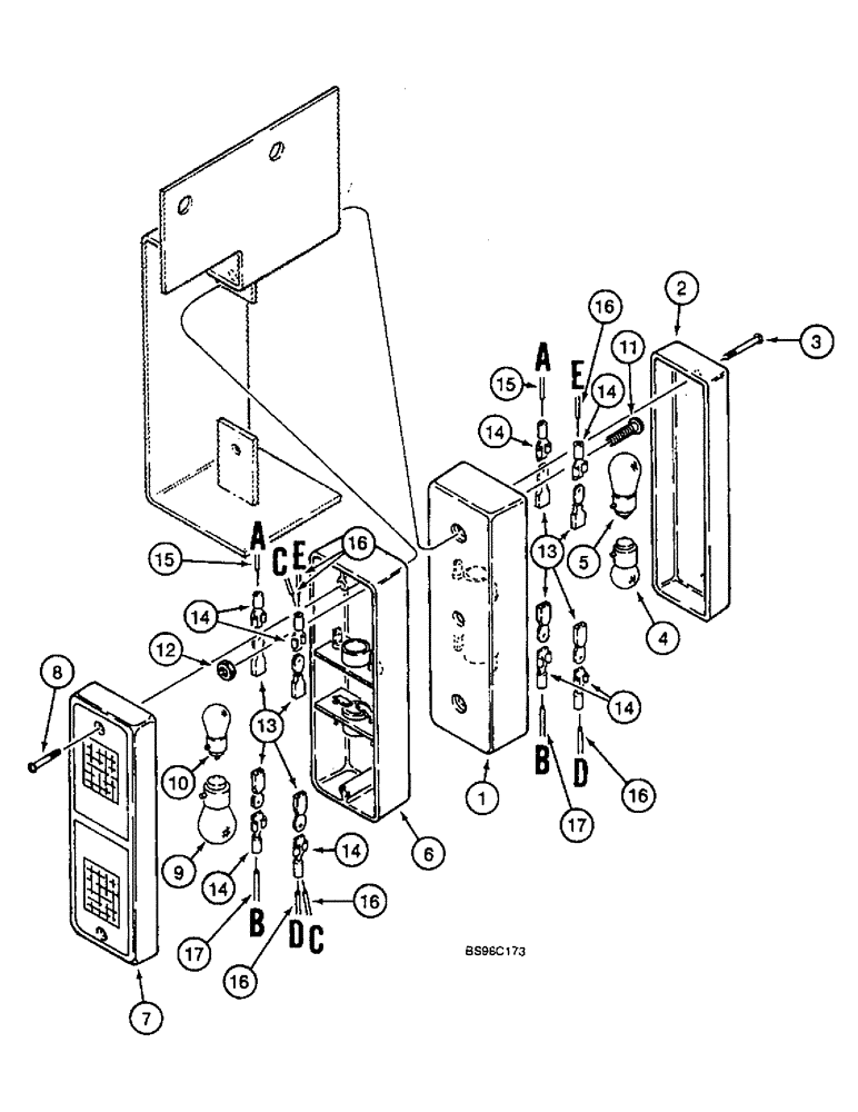 Схема запчастей Case 1825B - (4-16) - ROAD LAMP ASSEMBLIES, EUROPE (04) - ELECTRICAL SYSTEMS