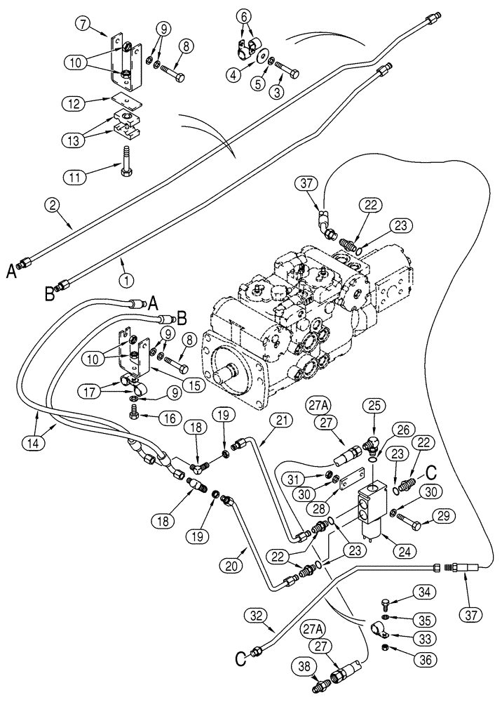 Схема запчастей Case 90XT - (08-09) - HYDRAULICS COUPLER SYSTEM (08) - HYDRAULICS