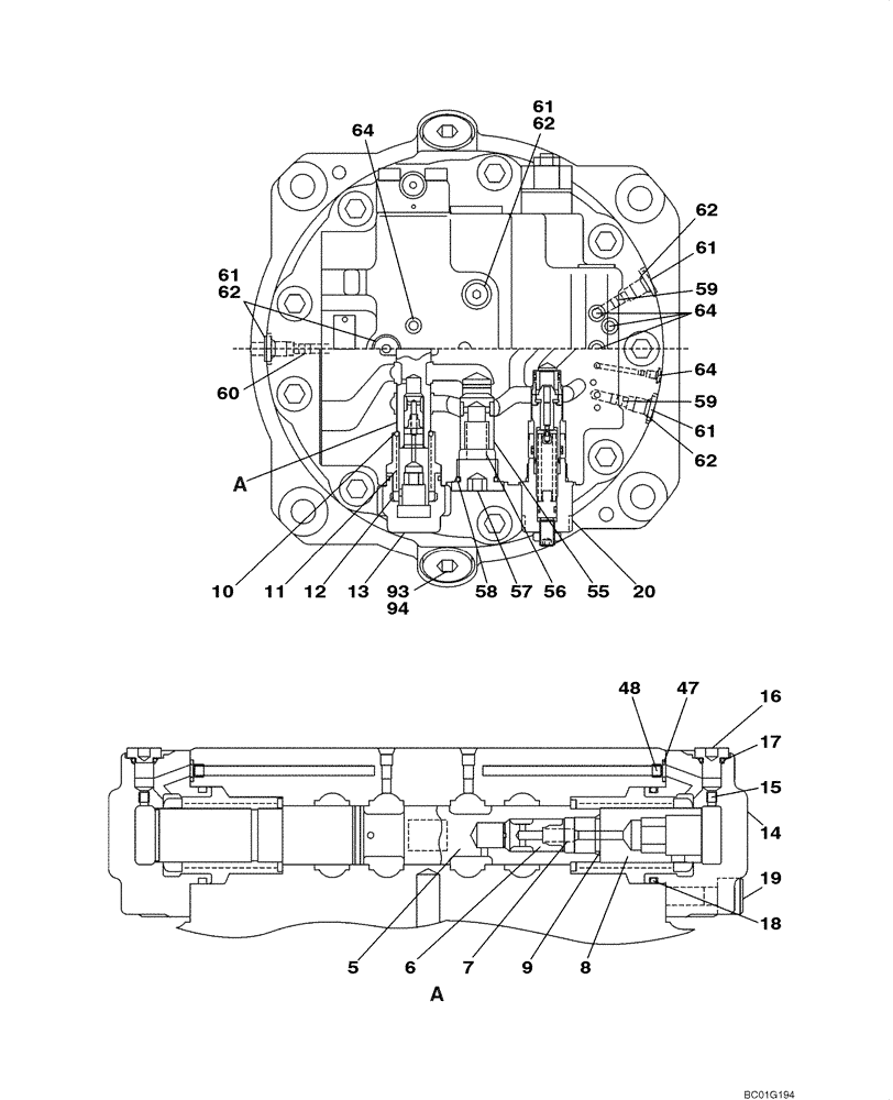 Схема запчастей Case CX800B - (06-03) - MOTOR ASSY - TRACK DRIVE (06) - POWER TRAIN