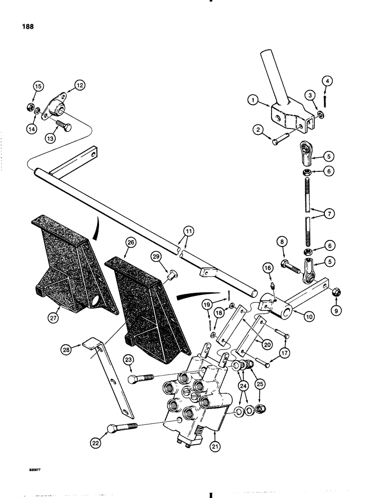 Схема запчастей Case 1845B - (188) - LOADER CONTROLS (08) - HYDRAULICS