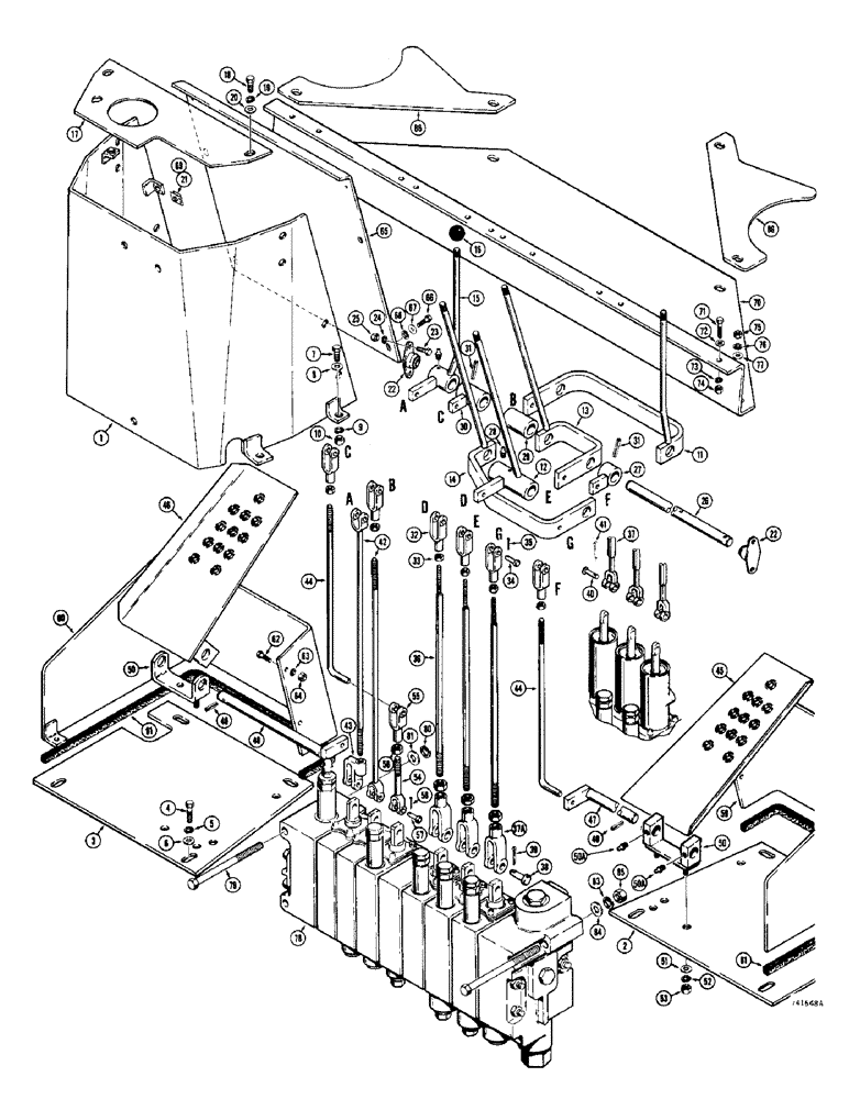 Схема запчастей Case 780 - (490) - BACKHOE CONTROLS, USED ON MODELS WITH SINGLE BACKHOE CONTROL TWR (09) - CHASSIS/ATTACHMENTS