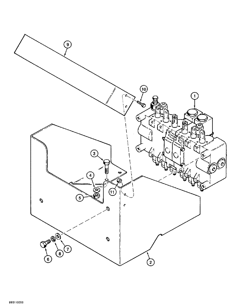 Схема запчастей Case 1838 - (9-36) - BACKHOE CONTROL TOWER, D100 OR D100XR BACKHOE (09) - CHASSIS/ATTACHMENTS