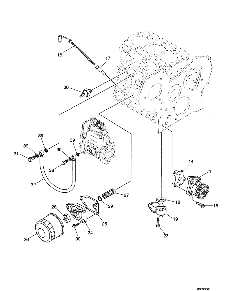 Схема запчастей Case CX36 - (02-14[00]) - OIL PUMP (02) - ENGINE