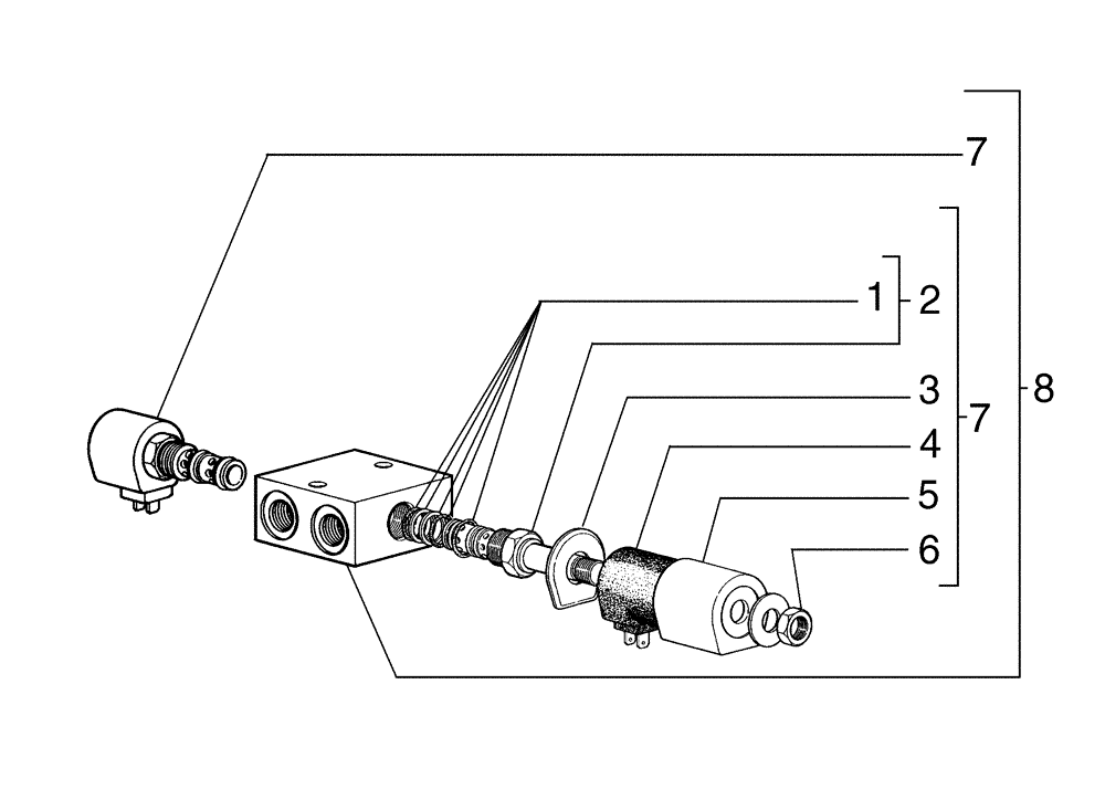 Схема запчастей Case 845B - (08-36[01]) - SOLENOID VALVE (08) - HYDRAULICS