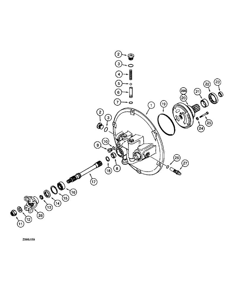 Схема запчастей Case 550E - (6-04) - TORQUE CONVERTER HOUSING, PUMP, AND OUTPUT SHAFT (06) - POWER TRAIN