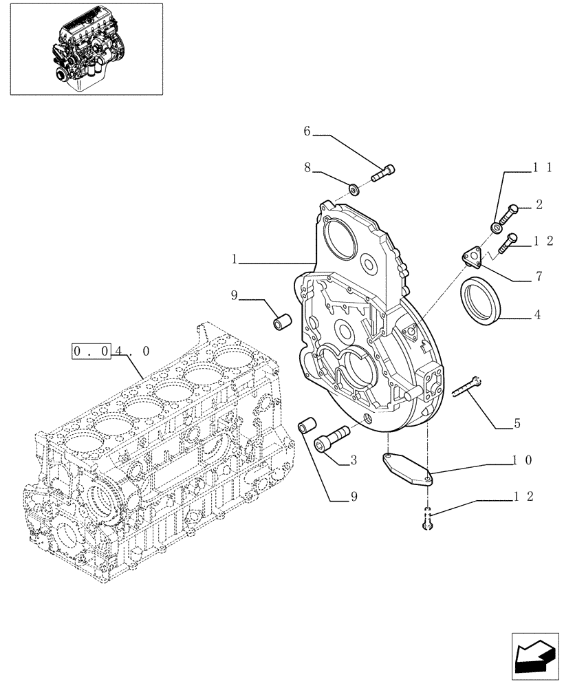 Схема запчастей Case F3BE0684A B001 - (0.04.3[01]) - FLYWHEEL CASE (500325116) 