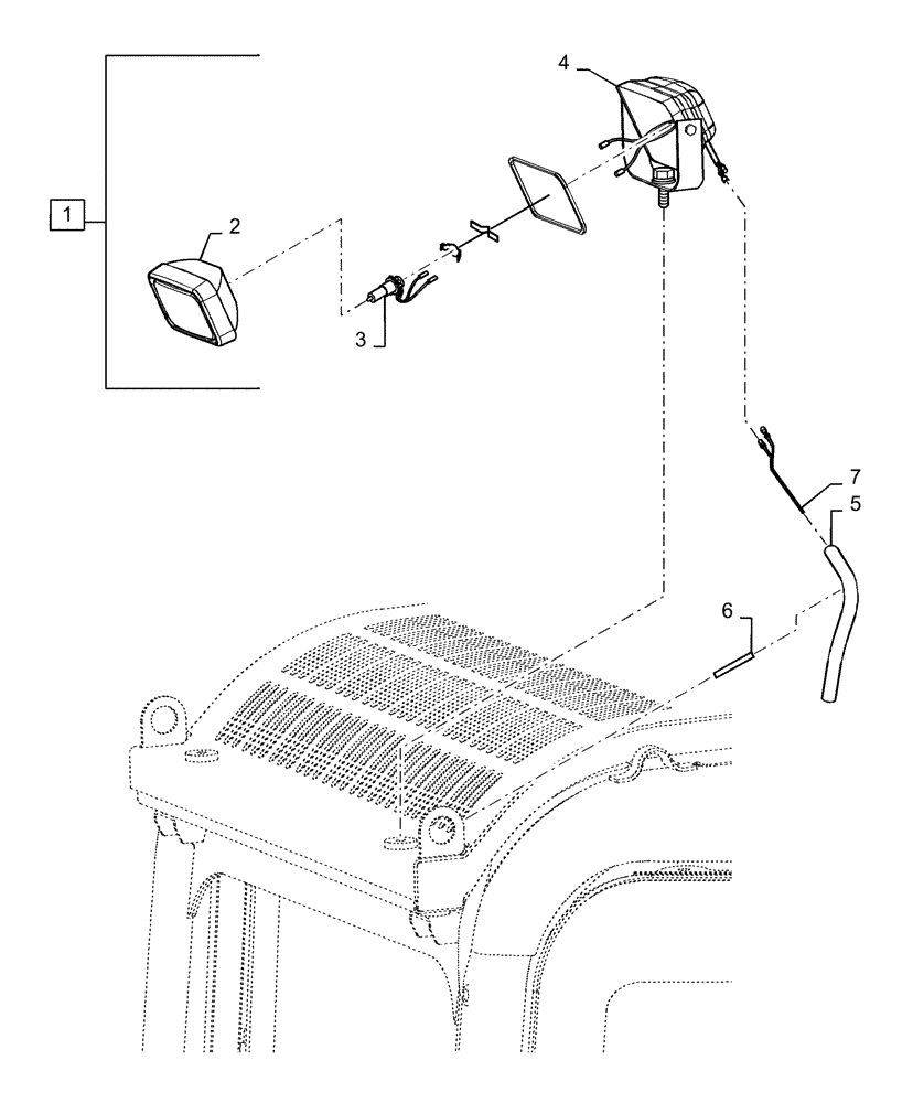 Схема запчастей Case CX36B - (01-082[01]) - LIGHT INSTALL (CAB) - SN PX15-21105 - 21296 (55) - ELECTRICAL SYSTEMS