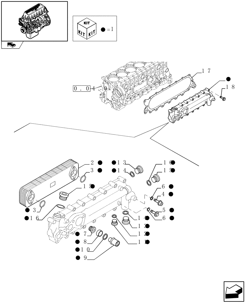 Схема запчастей Case F3BE0684J E902 - (0.31.0) - HEAT EXCHANGER (504123438) 