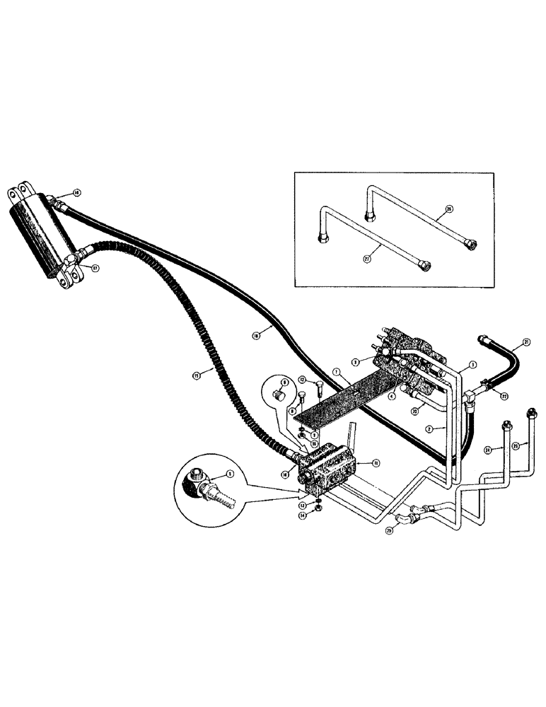 Схема запчастей Case 420B - (110) - THREE POINT HITCH HYDRAULICS (WITH TERRALOADR OR DOZER) (07) - HYDRAULIC SYSTEM