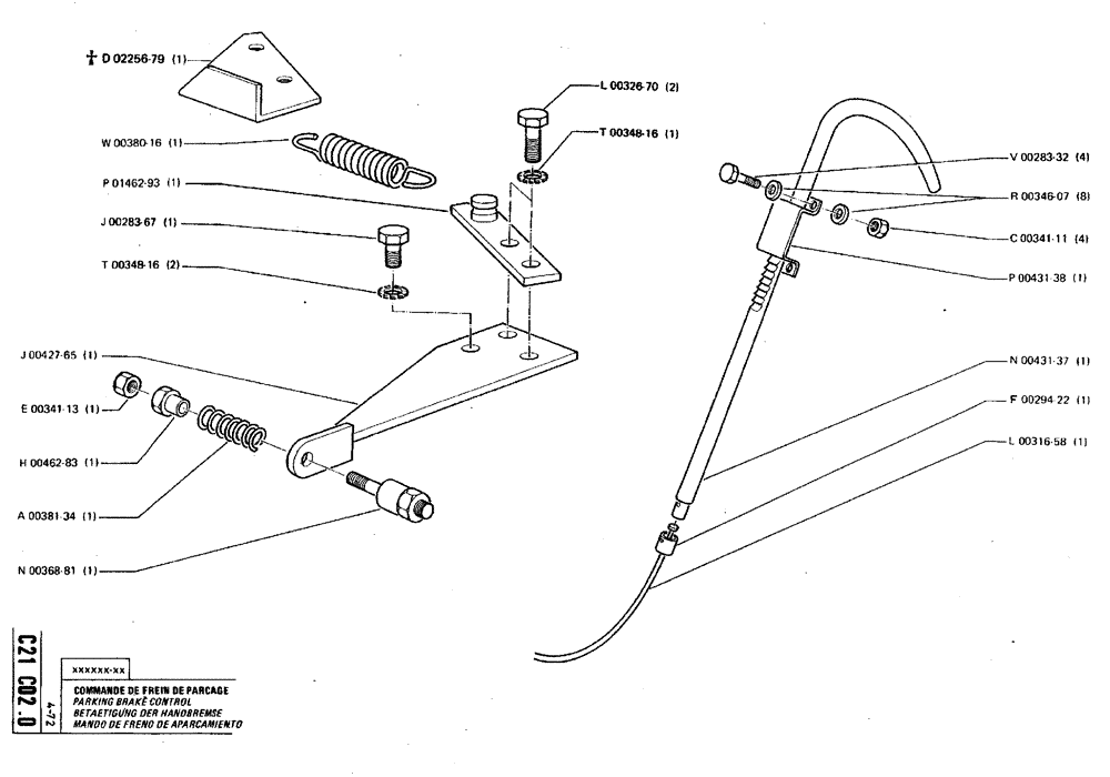 Схема запчастей Case TY45 - (C21 C02.0) - PARKING BRAKE CONTROL (05) - UPPERSTRUCTURE CHASSIS