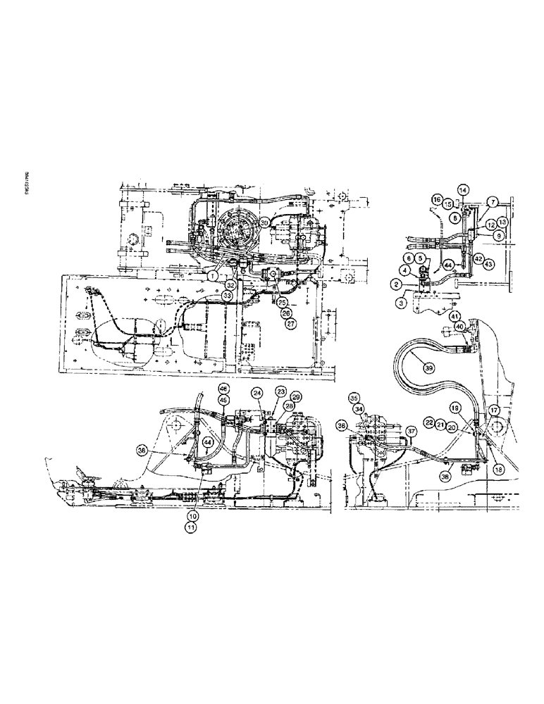 Схема запчастей Case 9040B - (8-082) - SINGLE ACTION AUXILIARY EQUIP OPTION, HYD CYLDR SUPPLY LINES, STD MODE4LS PRIOR TO PIN DAC0401166 (08) - HYDRAULICS