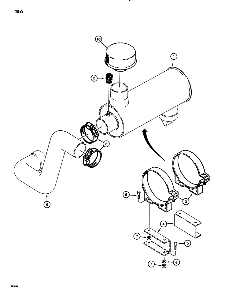 Схема запчастей Case SD100 - (015A) - AIR CLEANER AND INTAKE PARTS, DEUTZ DIESEL ENGINE SERIAL NUMBER 1232821 AND AFTER (10) - ENGINE