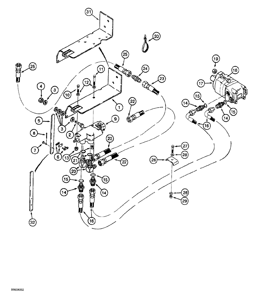 Схема запчастей Case MAXI-SNEAKER - (08-010) - TRENCHER CONTROL VALVE MOUNTING AND DRIVE CIRCUIT (08) - HYDRAULICS