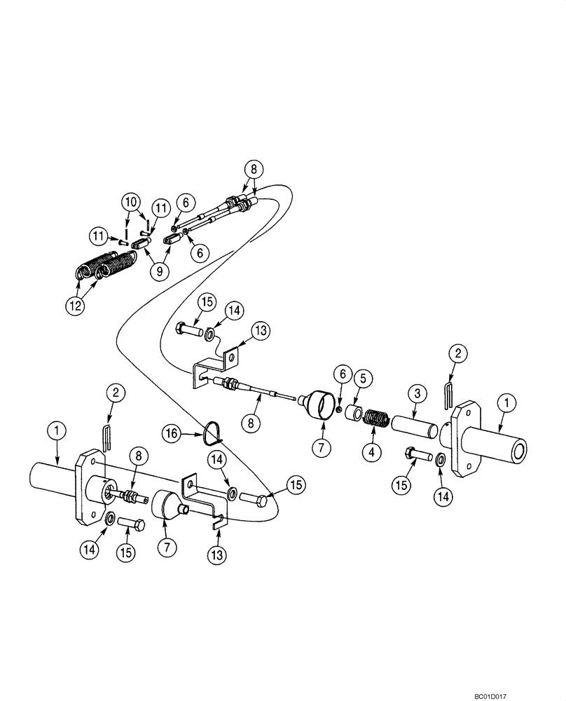 Схема запчастей Case 40XT - (07-01) - BRAKE SYSTEM - MECHANICAL, NORTH AMERICAN MODELS (07) - BRAKES