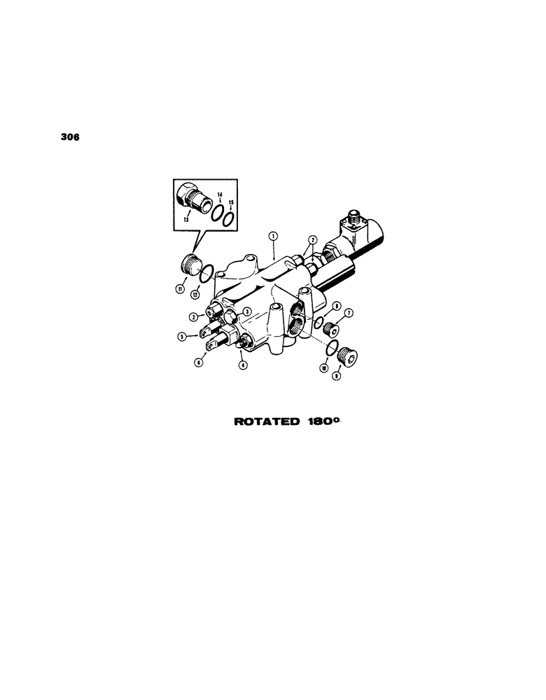 Схема запчастей Case 450 - (306) - R24134 LOADER CONTROL VALVE (2 SPOOL), USED ON MODELS WITH RETURN-TO-DIG FEATURE (07) - HYDRAULIC SYSTEM