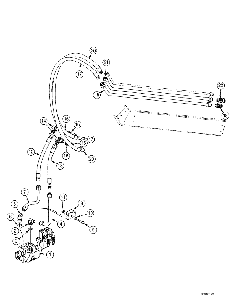 Схема запчастей Case 40XT - (08-22) - HYDRAULICS, ATTACHMENT - HIGH FLOW, GEAR (08) - HYDRAULICS