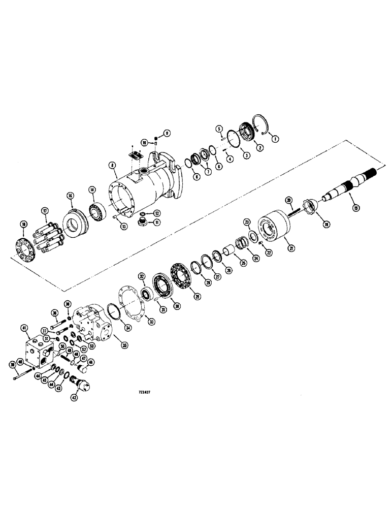 Схема запчастей Case 475 - (110) - R25521 HYDROSTATIC MOTOR, TRANSMISSION DRIVE (21) - TRANSMISSION